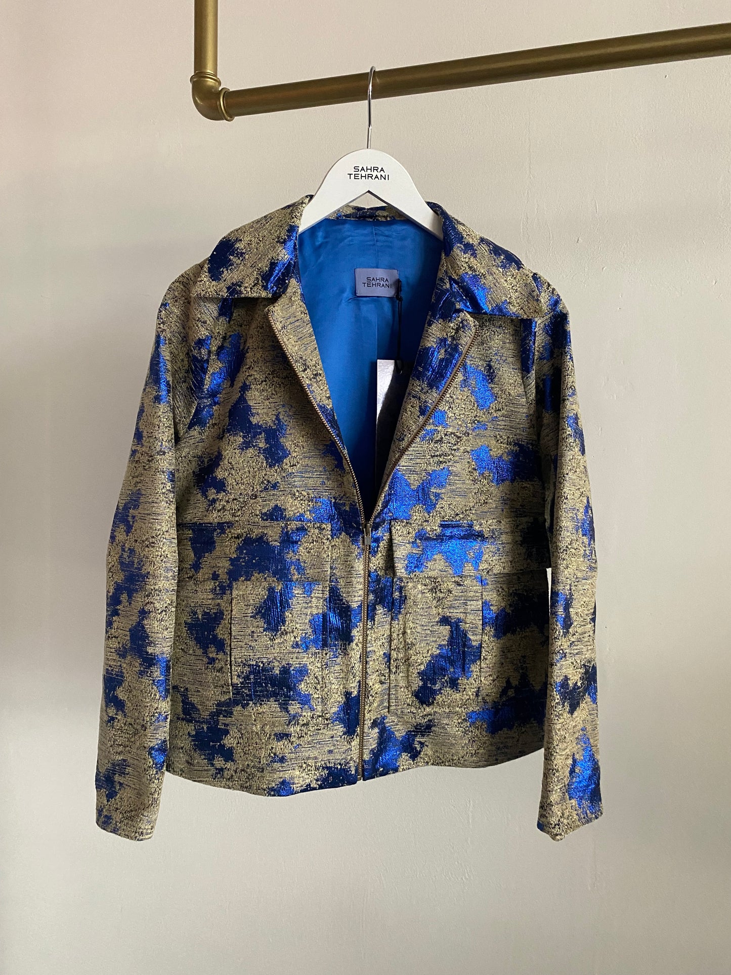 Short Jacket Blue Beige