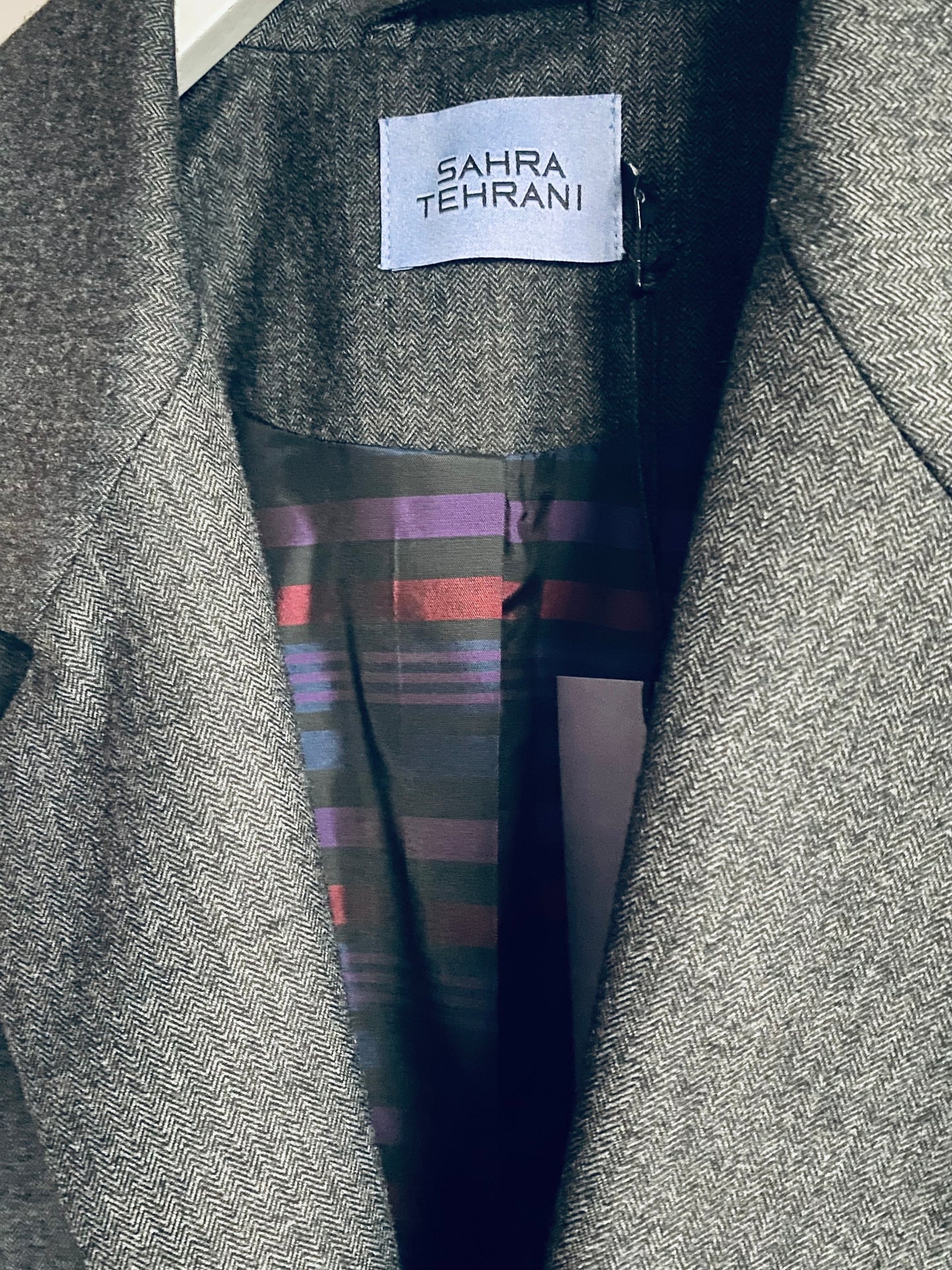 Oversized Blazer dunkelgrau meliert fischgrät