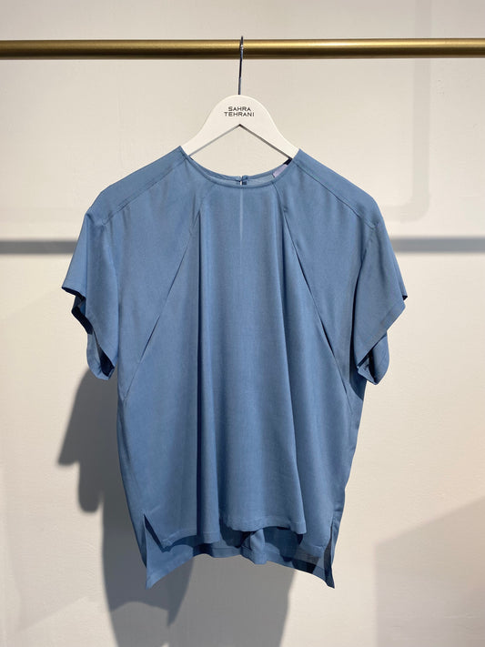 Shirt Blouse "Fold" Blue Grey