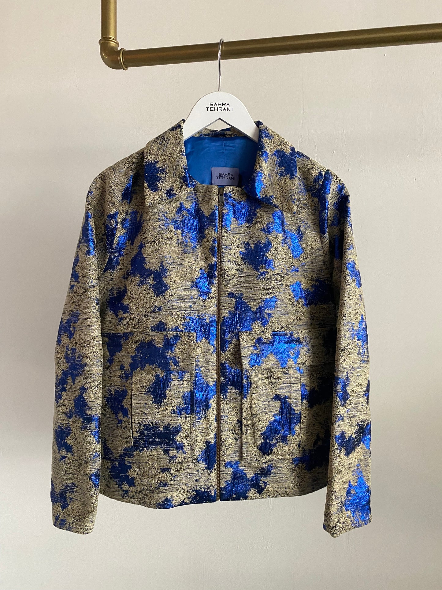 Short Jacket Blue Beige
