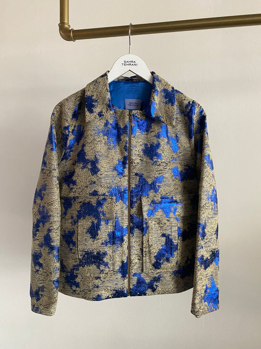 Short Jacket Blue Beige