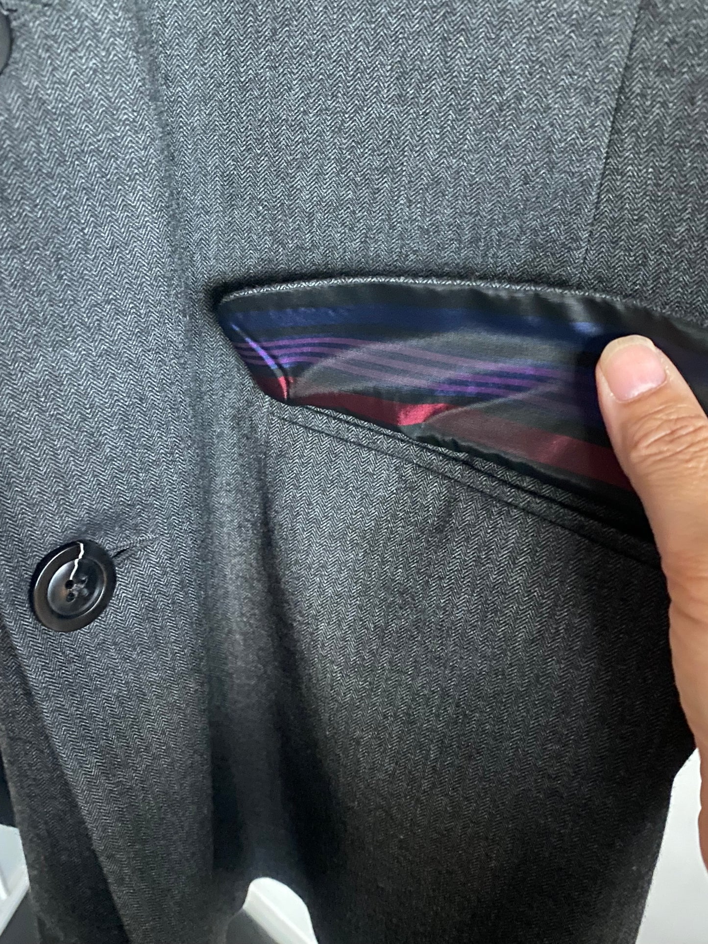 Oversized Blazer dunkelgrau meliert fischgrät
