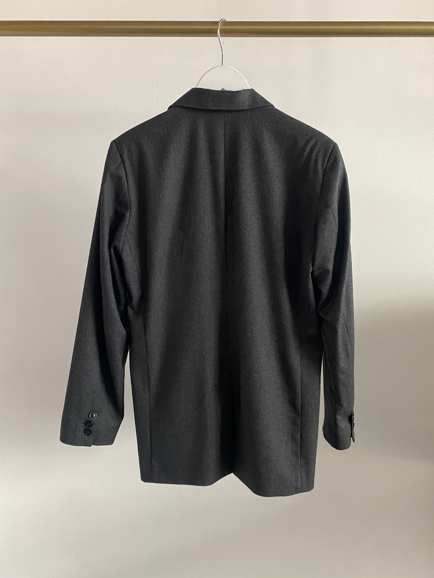 Oversized Blazer dunkelgrau meliert fischgrät