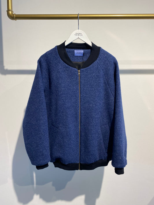 Blouson Pure New Wool Indigo