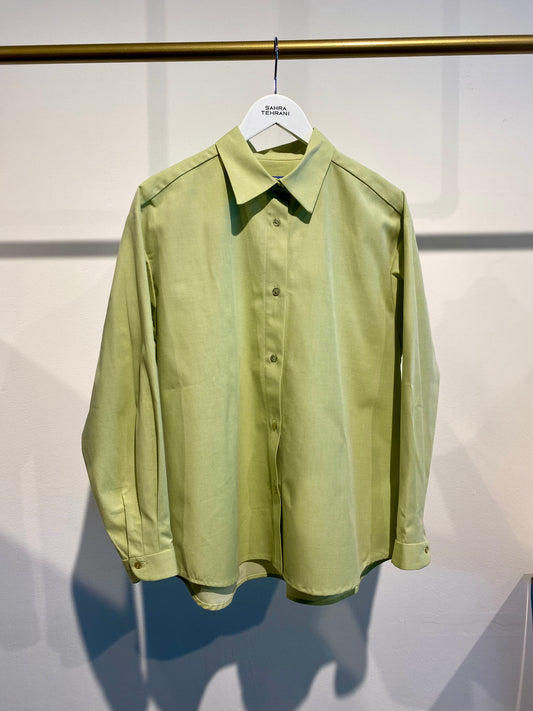 Formal Shirt Oversized Unisex Light Yellow Green