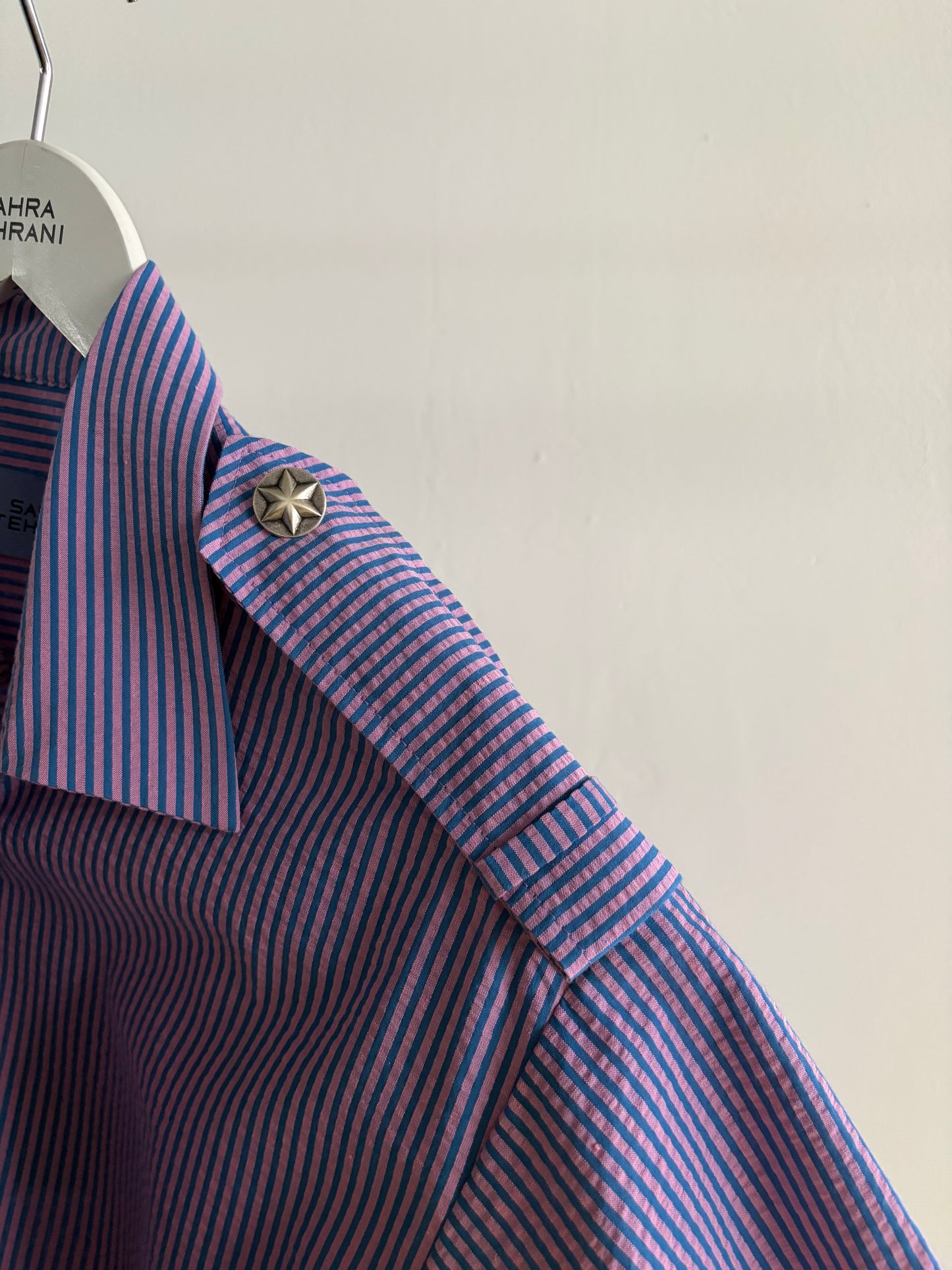 Formal Shirt Oversized Short Arm Blue Stripes