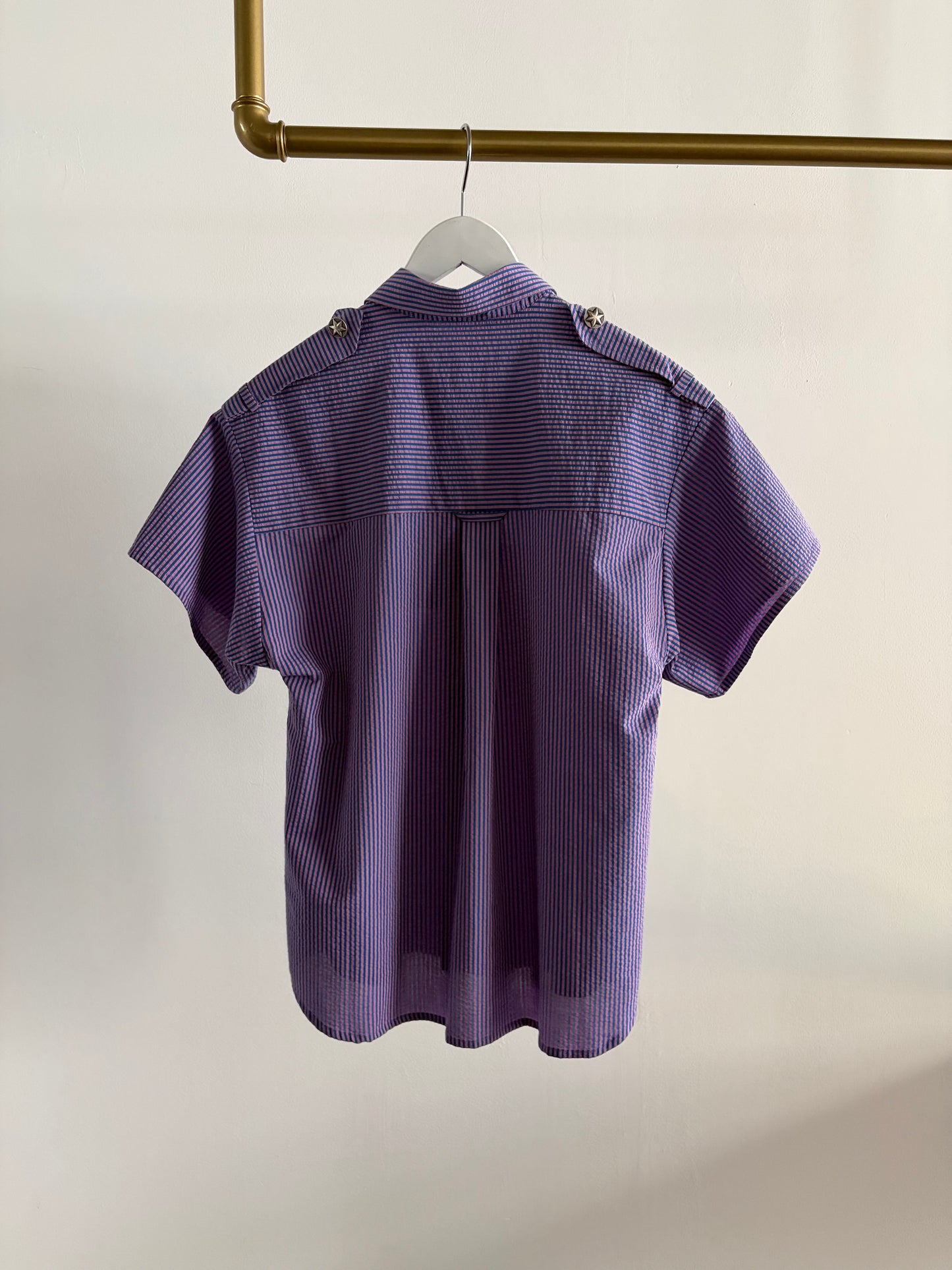 Formal Shirt Oversized Short Arm Blue Stripes