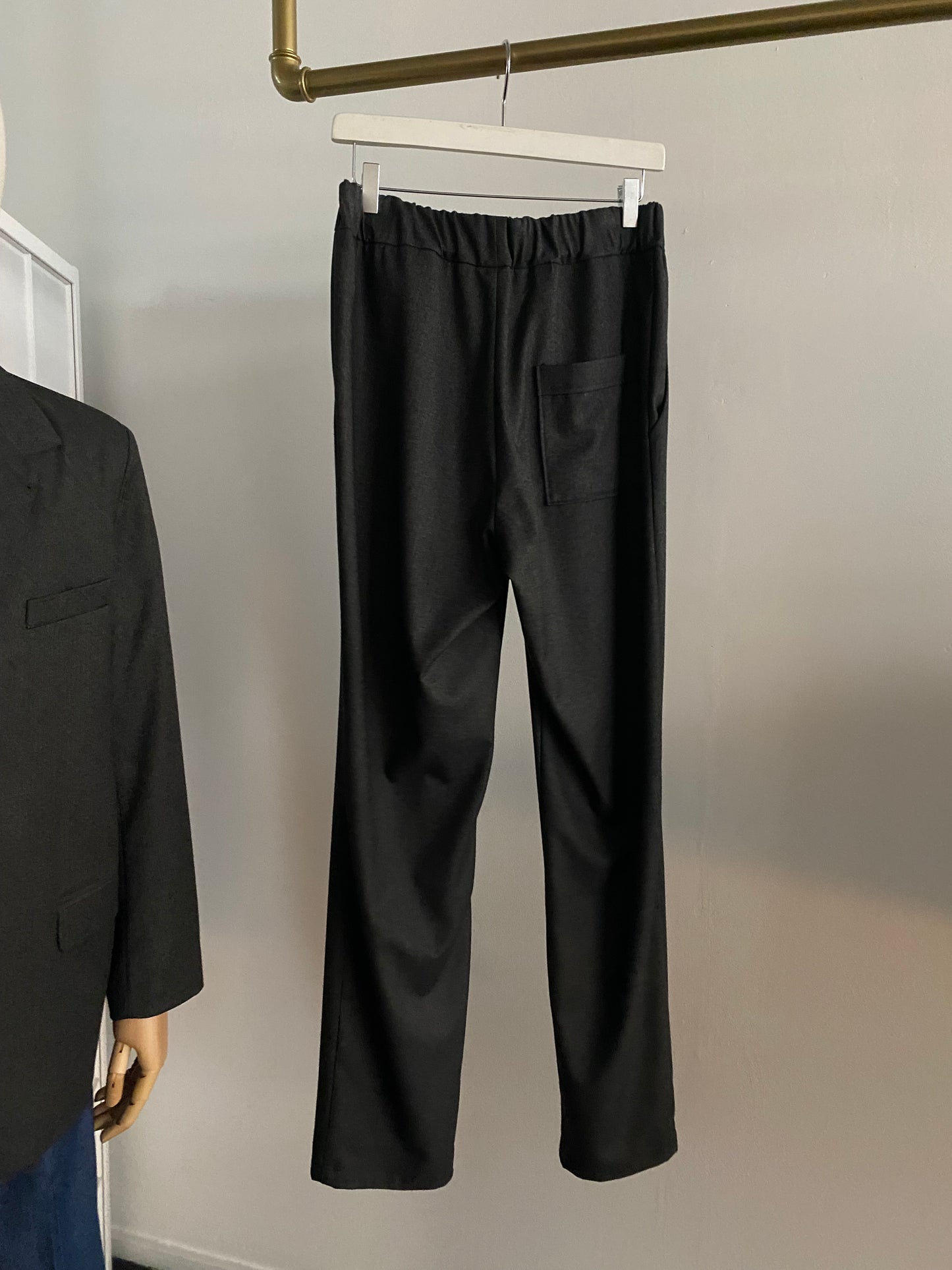 Trousers Suit Dark Grey Fischgrät